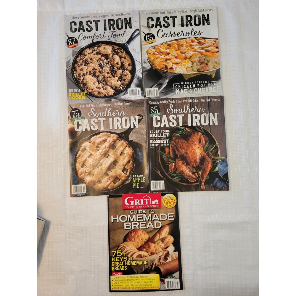 Southern Cast Iron & Grit Homemade Bread Cooking Magazine Lot of 5 Recipes
